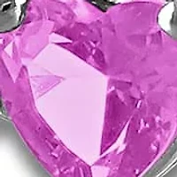 Lab Created Heart Created Pink Sapphire & Created White Sapphire Bracelet in Sterling Silver, 7"