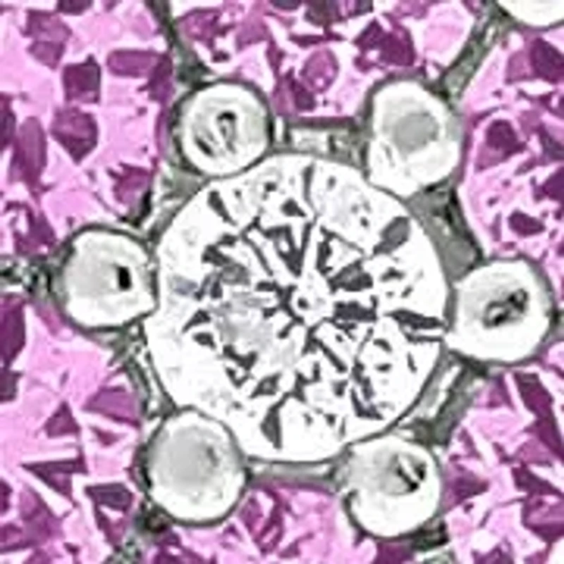 Lab Created Created Pink Sapphire & Created White Sapphire Necklace in Sterling Silver, 16"+2"ext
