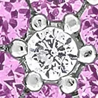 Lab Created Created Pink Sapphire & Created White Sapphire Necklace in Sterling Silver, 16"+2"ext