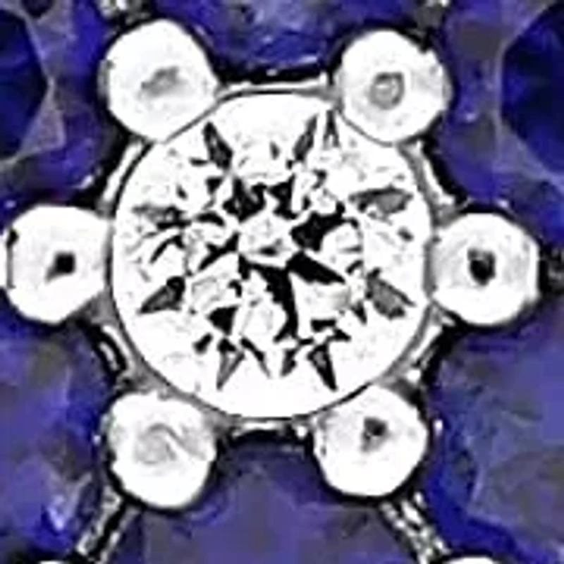 Lab Created Created Blue Sapphire & Created White Sapphire Necklace in Sterling Silver, 18"