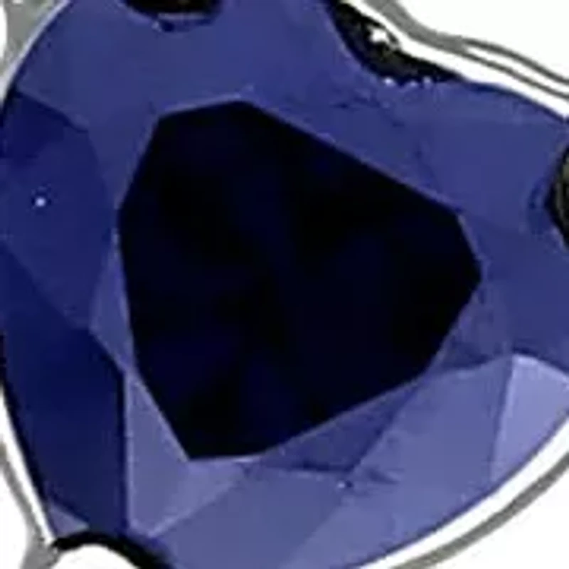 Lab Created Created Blue Sapphire & Created White Sapphire Necklace in Sterling Silver, 16"