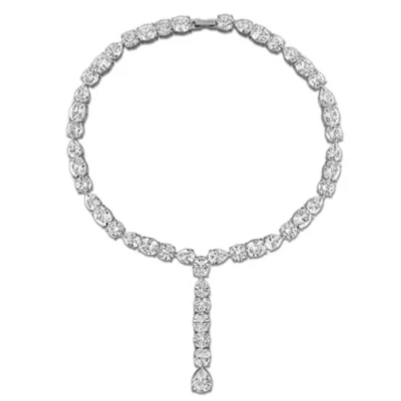 Lab Created 2-Piece Set of Created White Sapphire Lariat Necklace & Bracelet in Sterling Silver - 16 in + 7 in