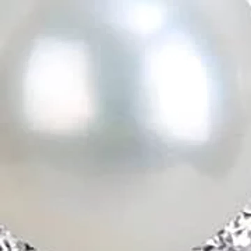 2-Piece Set of 4-8.5mm Freshwater Cultured Pearl & White Topaz Necklace & Earrings in Sterling Silver - 17 in