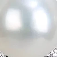 2-Piece Set of 4-8.5mm Freshwater Cultured Pearl & White Topaz Necklace & Earrings in Sterling Silver - 17 in