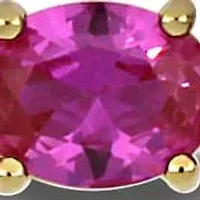 Lab Created 2-Piece Set of Created Pink Sapphire Necklace & Bracelet in Yellow Plated Sterling Silver - 18 in + 1 ext. | 7.5 in + 1 ext.