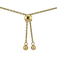 Lab Created 2-Piece Set of Multi-Gem Multi Charm Necklace & Bolo Bracelet in Yellow Plated Sterling Silver - 18 in + 2 ext. | 5-10 in