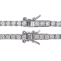 Lab Created 2-Piece Set of Created Blue & White Sapphire Bracelet & Necklace in Sterling Silver - 7.25 in + 17 in