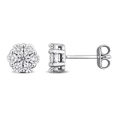Lab Grown Diamond Post Earrings in Sterling Silver