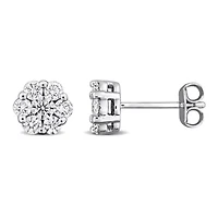 Lab Grown Diamond Post Earrings in Sterling Silver