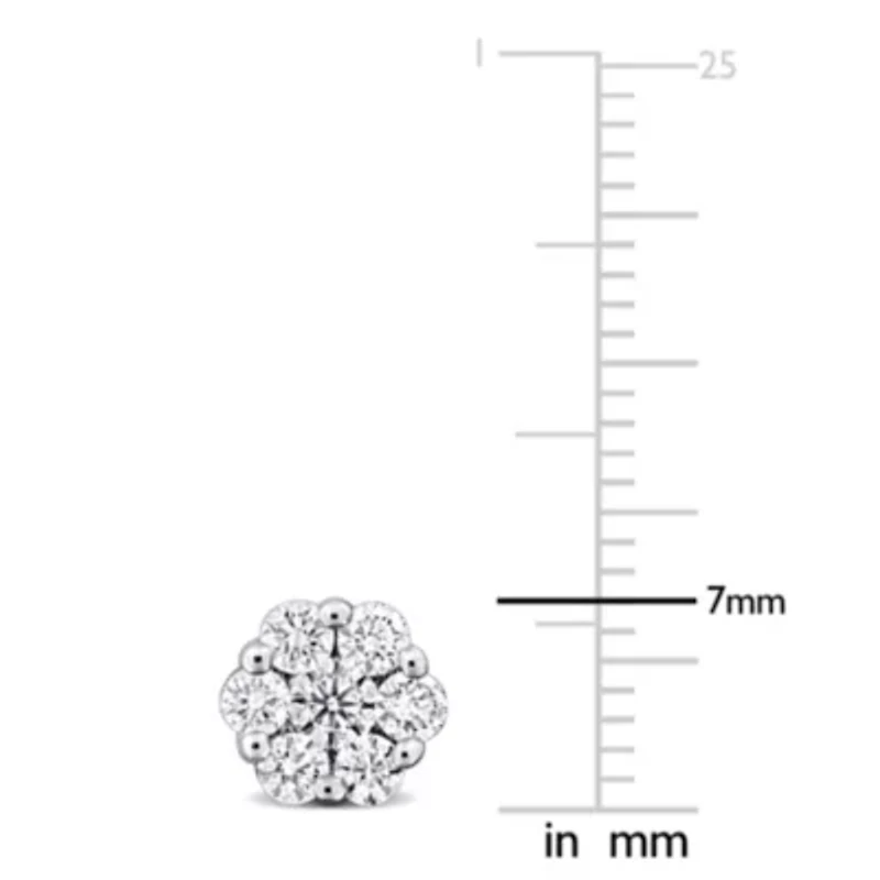 Lab Grown Diamond Post Earrings in Sterling Silver