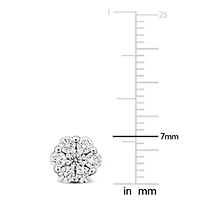 Lab Grown Diamond Post Earrings in Sterling Silver