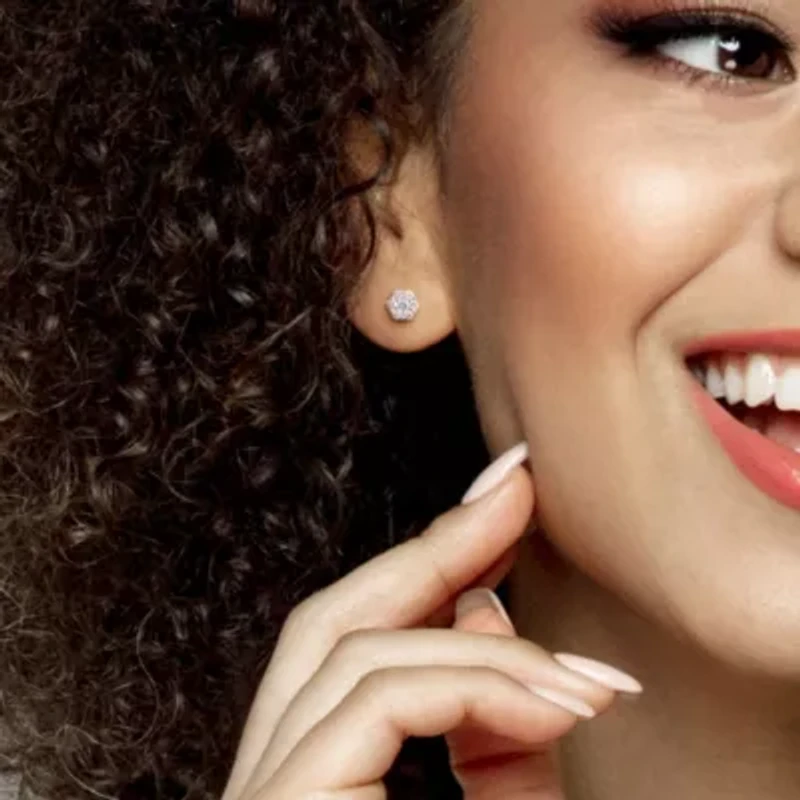 Lab Grown Diamond Post Earrings in Sterling Silver