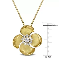 Lab Grown Diamond Necklace in Yellow Plated Sterling Silver - 20"