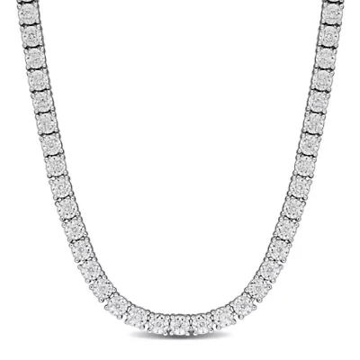 Lab Grown Diamond Necklace in Sterling Silver - 22"