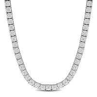 Lab Grown Diamond Necklace in Sterling Silver - 22"