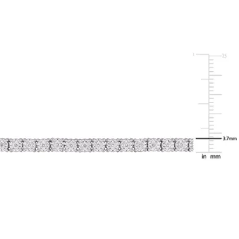 Lab Grown Diamond Necklace in Sterling Silver - 22"