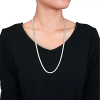 Lab Grown Diamond Necklace in Sterling Silver - 22"