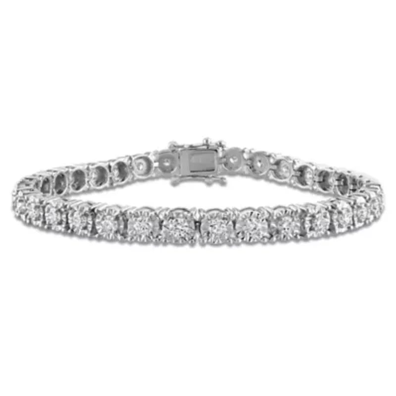 Lab Grown Diamond Bracelet in Sterling Silver - 7.25"