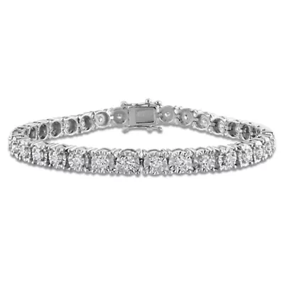 Lab Grown Diamond Bracelet in Sterling Silver - 7.25"