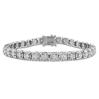Lab Grown Diamond Bracelet in Sterling Silver - 7.25"