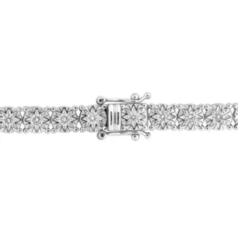 Lab Grown Diamond Bracelet in Sterling Silver - 7"
