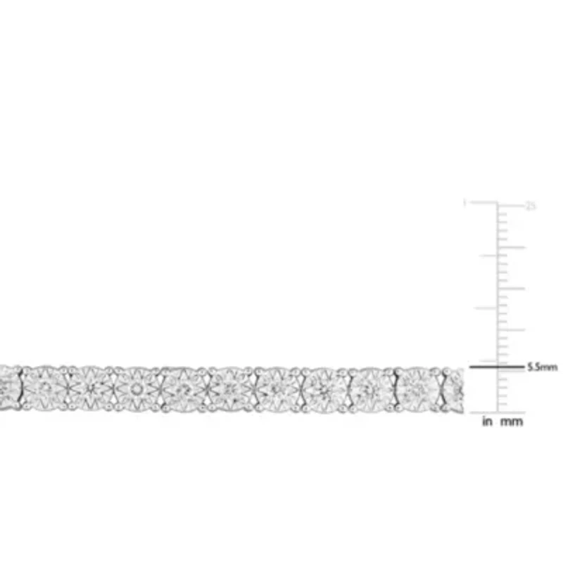 Lab Grown Diamond Bracelet in Sterling Silver - 7"