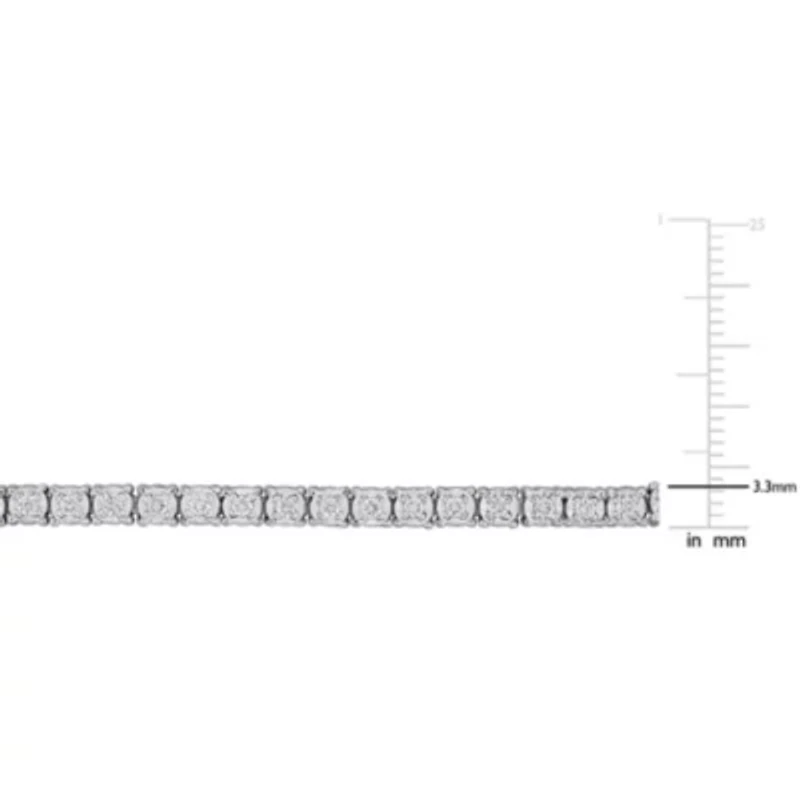 Lab Grown Diamond Tennis Bracelet in Sterling Silver - 7"