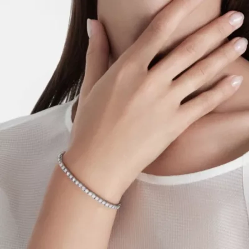 Lab Grown Diamond Tennis Bracelet in Sterling Silver - 7"