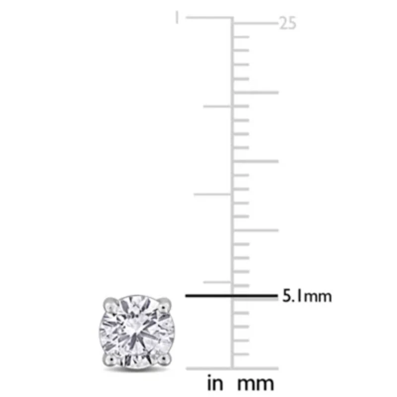 Lab Grown Diamond Post Earrings in Sterling Silver