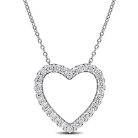 Lab Grown Diamond Pendant With Chain in Sterling Silver - 18"