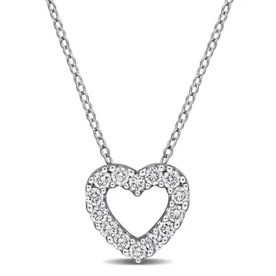 Lab Grown Diamond Pendant With Chain in Sterling Silver - 18"