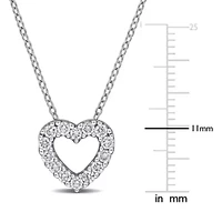 Lab Grown Diamond Pendant With Chain in Sterling Silver - 18"