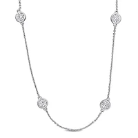 Lab Created Lab Grown Diamond Necklace in 14k White Gold, 32 "