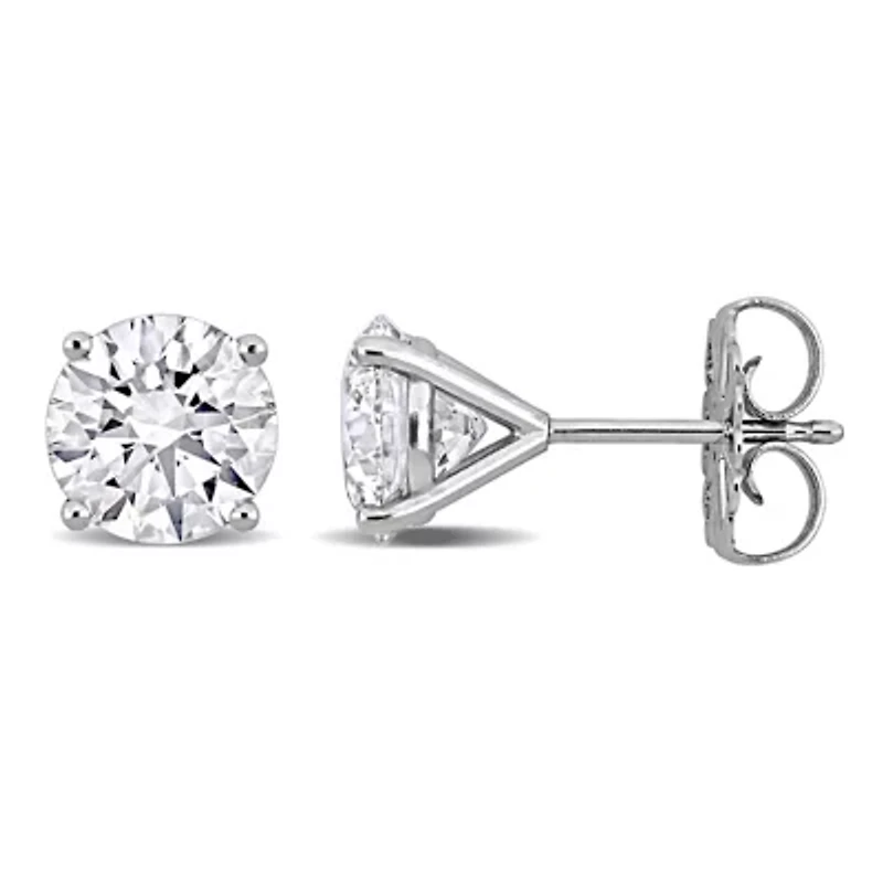 Lab Created Lab Grown Diamond Stud Earrings in 14k White Gold