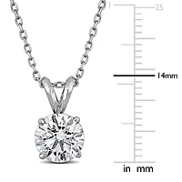 Lab Created Lab Grown Diamond Solitaire Pendant With Chain in Platinum