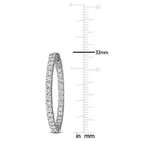 Lab Created Lab Grown Diamond Hoop Earrings in 14k White Gold