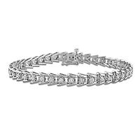 Lab-Grown Diamond Tennis Bracelet in Sterling Silver - 7 in