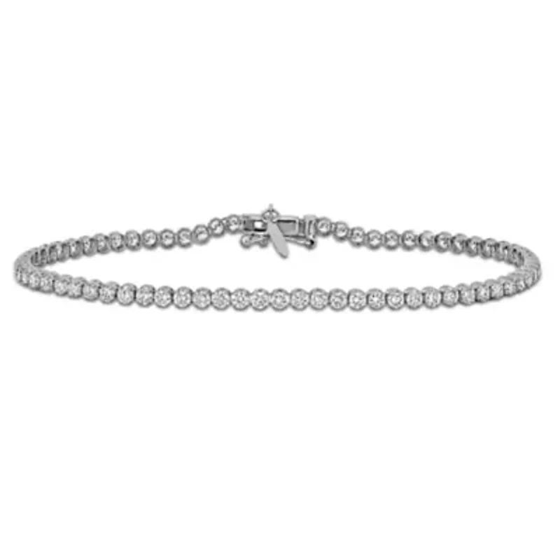 Lab Created Lab Grown Diamond Tennis Bracelet in 14k White Gold, 7 "