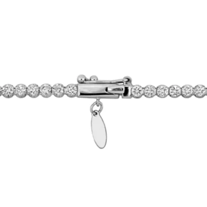 Lab Created Lab Grown Diamond Tennis Bracelet in 14k White Gold, 7 "