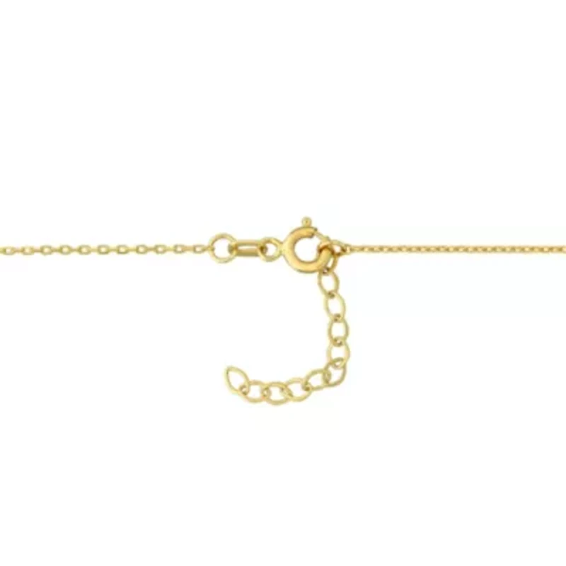 4mm Freshwater Cultured Pearl Tsavorite & Pink Sapphire Station Necklace in 10k Yellow Gold - 16+1.5 in.