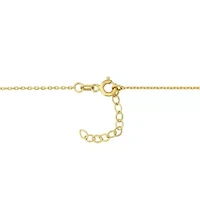 4mm Freshwater Cultured Pearl Tsavorite & Pink Sapphire Station Necklace in 10k Yellow Gold - 16+1.5 in.