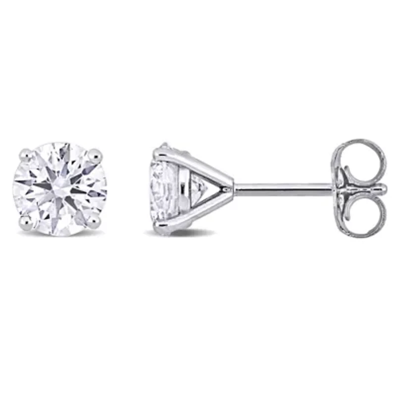 Lab-Grown Diamond Martini-Style Earrings in 14k White Gold