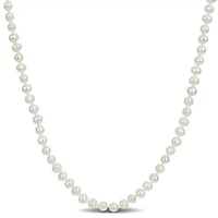3-4mm Freshwater Cultured Pearl Necklace in 14k Yellow Gold- 16 in