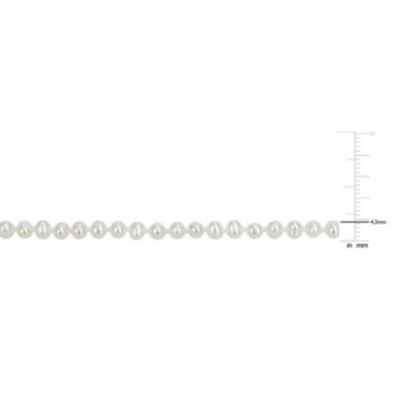 3-4mm Freshwater Cultured Pearl Necklace in 14k Yellow Gold- 16 in