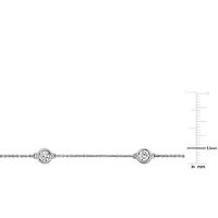 Lab-Grown Diamond 4-Stone Station Bracelet in 14k White Gold - 7.25 in