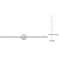 Lab-Grown Diamond Station Necklace in 14k White Gold - 16 in + 2 ext.