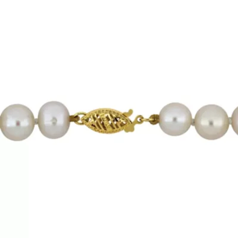 8-8.5mm Freshwater Cultured Pearl Necklace in 14k Yellow Gold- 36 in