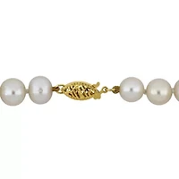 8-8.5mm Freshwater Cultured Pearl Necklace in 14k Yellow Gold- 36 in