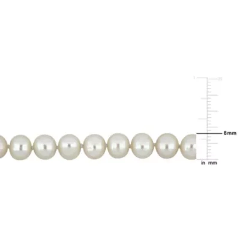 8-8.5mm Freshwater Cultured Pearl Necklace in 14k Yellow Gold- 36 in