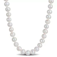 8-9mm Freshwater Cultured Pearl Necklace in Sterling Silver- 18 in